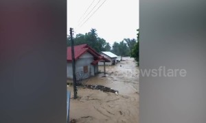 Torrential flooding hits Luang Prabang, Laos