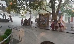 Falling and Floating in a Flooded Street