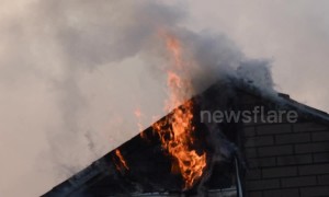 Incredible moment brave firefighters battle flames in Pennsylvania that claimed one woman's life