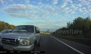 Terrifying footage of a high-speed hit-and-run on a UK motorway