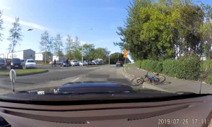Flying Biker Gets a Bump