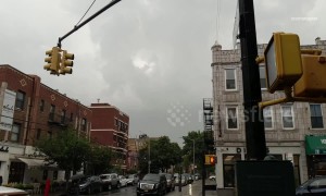 A glimpse at New York City during an intense thunderstorm