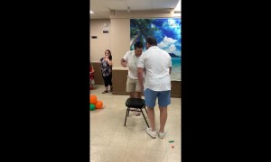 Wrestlers 'get down' in the most intense game of musical chairs