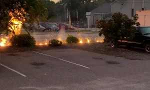 Gas Fire send Sparks Flying