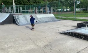 Superstar kid nails a 360 flip