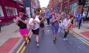 This riotous brass band totally stole the show at Leeds Pride parade