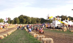 'Ready, steady, mow!' Bizarre 12-hour lawn mower race held in English country village