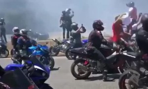 Burnout Fail During Motorcycle Mayhem