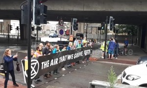 Extinction Rebellion shut off busy London road in protest of new tunnel proposal