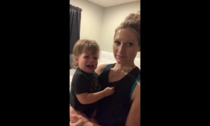 Now mom joins genius dad in tricking daughter into not crying