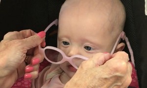 Baby's reaction after seeing mom clearly for the first time