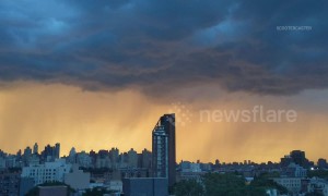 Stormy skies make for stunning sunset over Manhattan