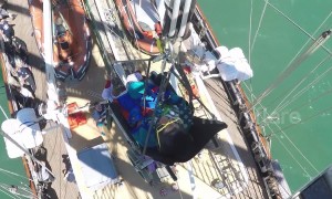 Wheelchair user hoisted onto crow's nest of 'disability friendly' ships off UK coast