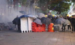 Hong Kong protesters hurl tear gas back at police in another day of violence