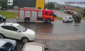 Fire Truck in Right Place at Right Time