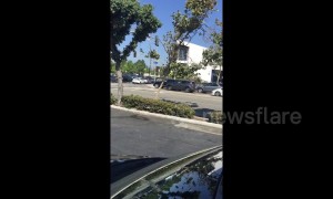 30 cents a gallon gas causes massive traffic pile-up in Los Angeles as part of Amazon TV stunt