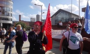 A man sings "La Marseillaise" one hundred years on from the Peterloo Massacre