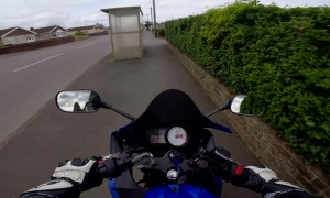 Motorcycle Avoids Car, Forced to Go Off-Road