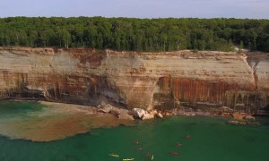 Kayakers Come Dangerously Close to Cliff Collapse