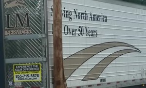 Cornering Semi Cracks Pole