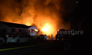 Fire crews rush to large blaze at home in Pennsylvania