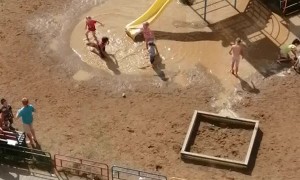 Playground Turned into Water Park