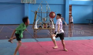Pupils learn ancient sword fighting martial art in their PE lessons at Thai school