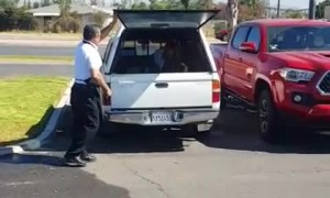 Woman Chills out in Strangers Car