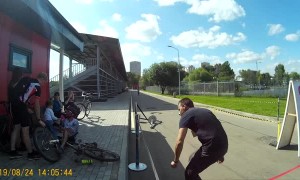 Cycling Race Crash Ends in Cuddle