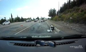 Bikers Crash into Oncoming Car