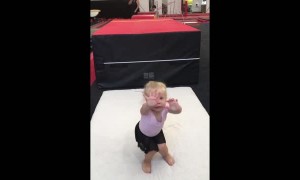 Little Gymnast Sticks the Landing