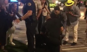 Woman Uses Her Heel to Hit Cop