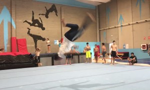 Twenty Back-Flips Off One Foot