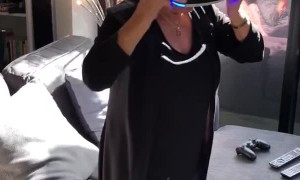 Woman Screams while in Underwater VR Experience