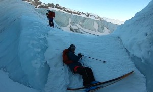 Skiing in the Chamonix Canyon