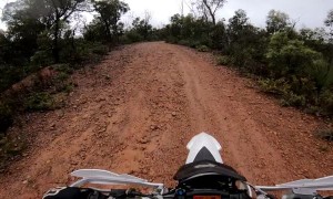 Kangaroo Jumps into Dirt Bike Rider