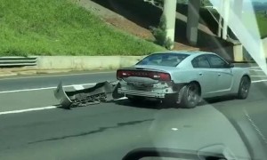 Bumper Hangs Off Car on Highway