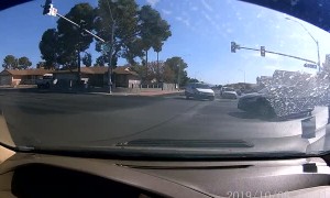 Motorcycle Slides to a Stop