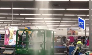 Sprinkler Leak in Store Self Checkout Area