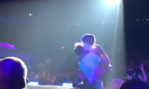Lady Gaga and Fan Fall off Concert Stage