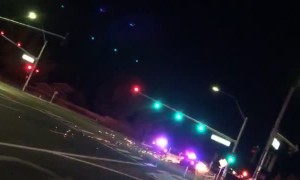 Police Pursue Truck Running on Rims