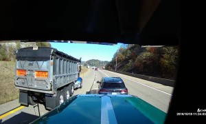 Highway Brake Check Almost Tips Truck