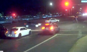 Car slams into drunk driver, protecting couple pushing a stroller