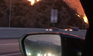 Driving through the Getty Fire