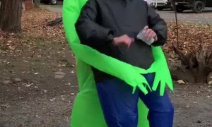 Inflatable Alien Makes Great Dance Partner