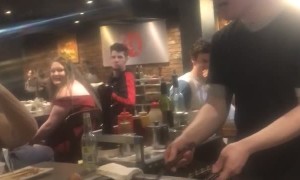 Man Floored by Chef's Performance