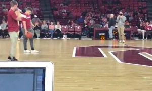Student wins free tuition for a year by hitting half-court shot