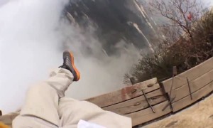 Point-of-view footage showing the world's most dangerous hike