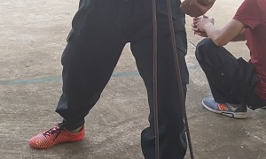 Bending Steel Rods with his Neck