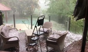 Hail Storm Pelts Patio